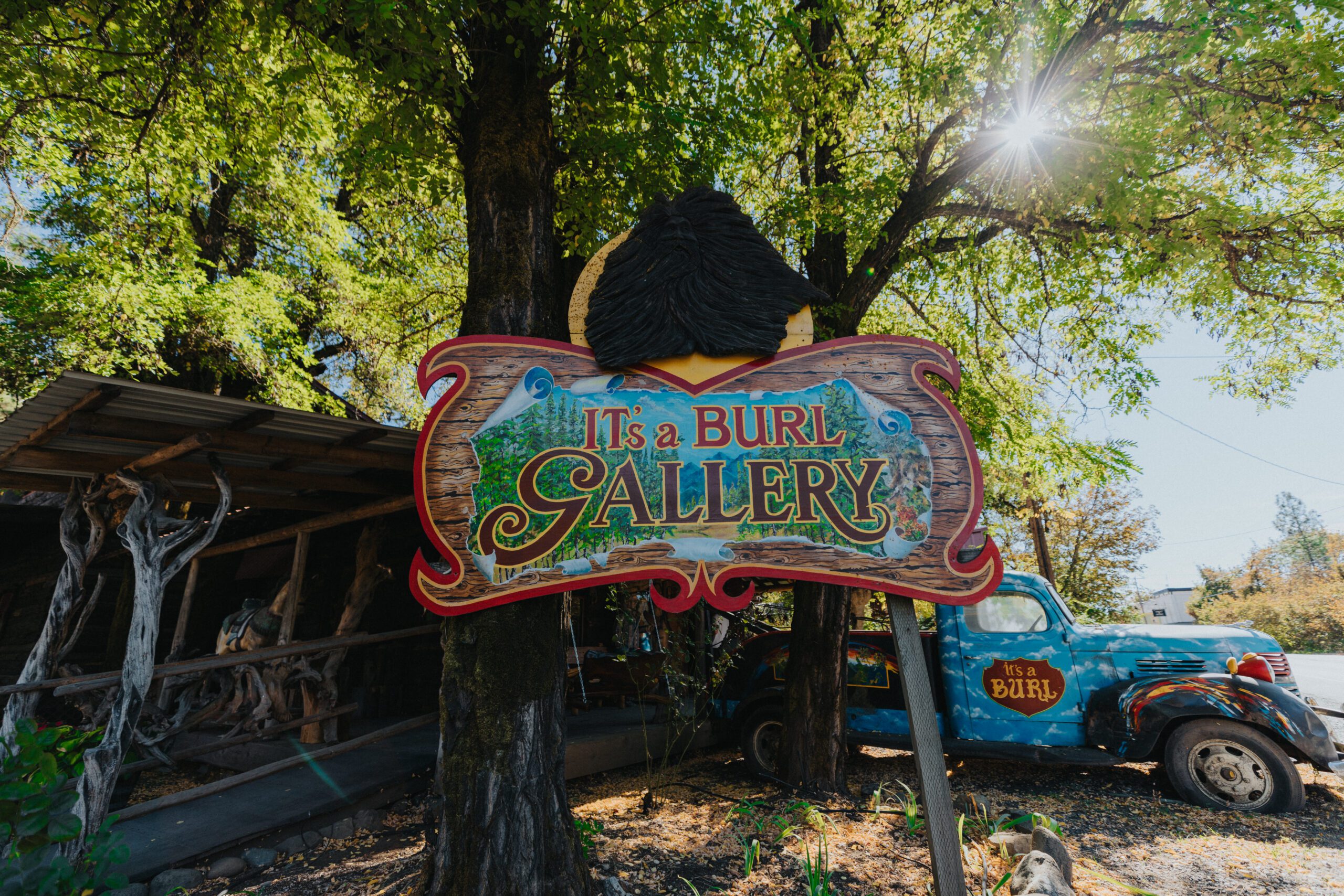 It's a Burl Gallery Sign