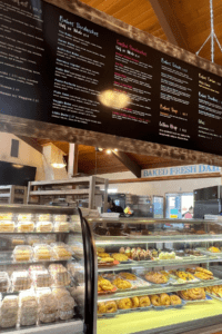 Babes bakery baked goods display case with assortment of treats