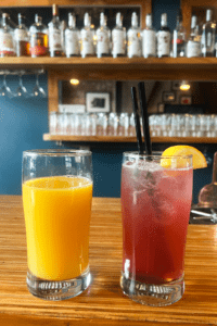 The Haul brunch cocktail and fresh squeezed orange juice