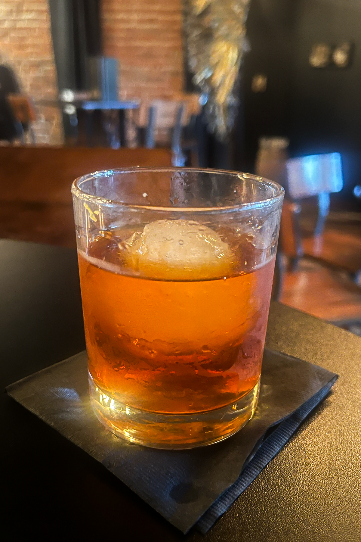 whiskey old fashioned at Steam Distillery