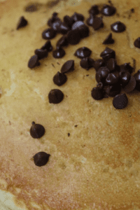 Taprock Pancake with chocolate chips close up