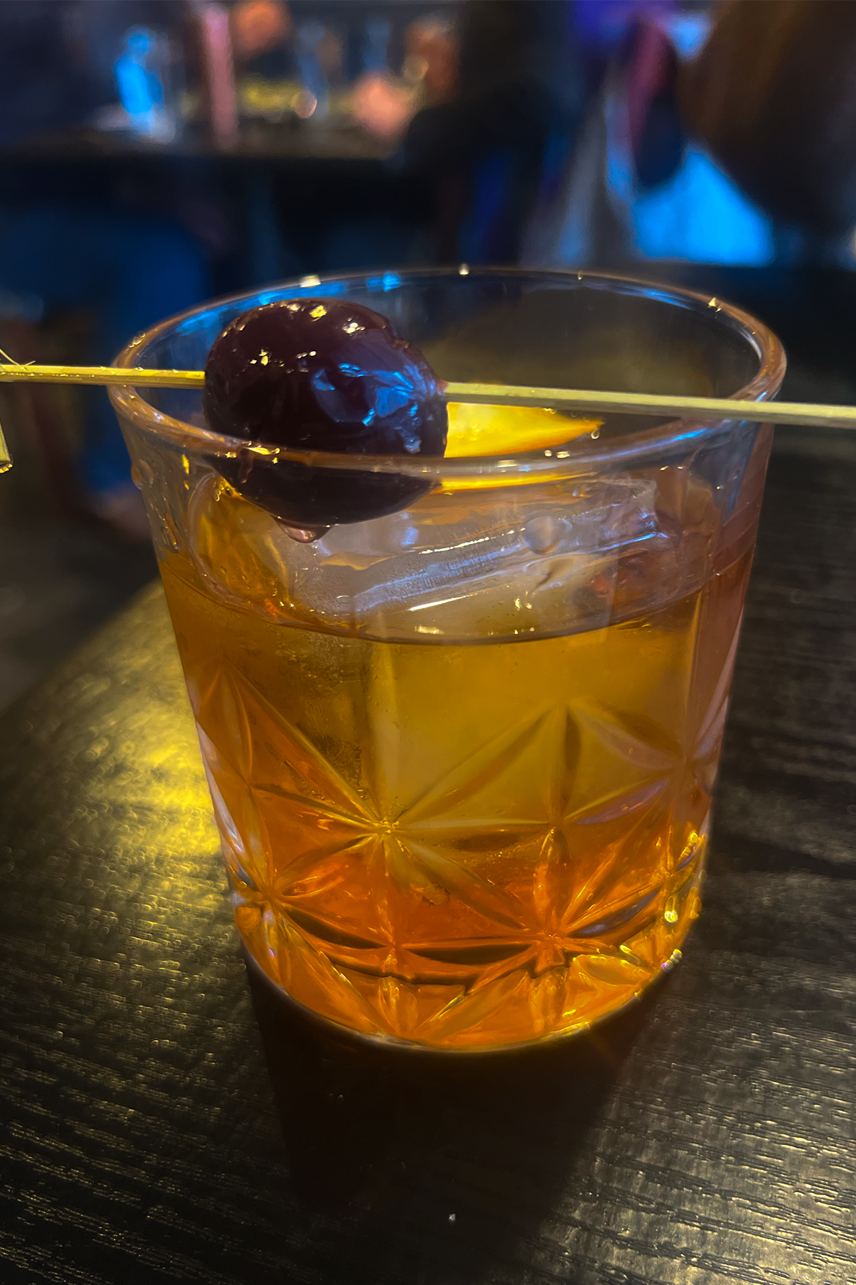 The Vine fine dining old fashioned cocktail